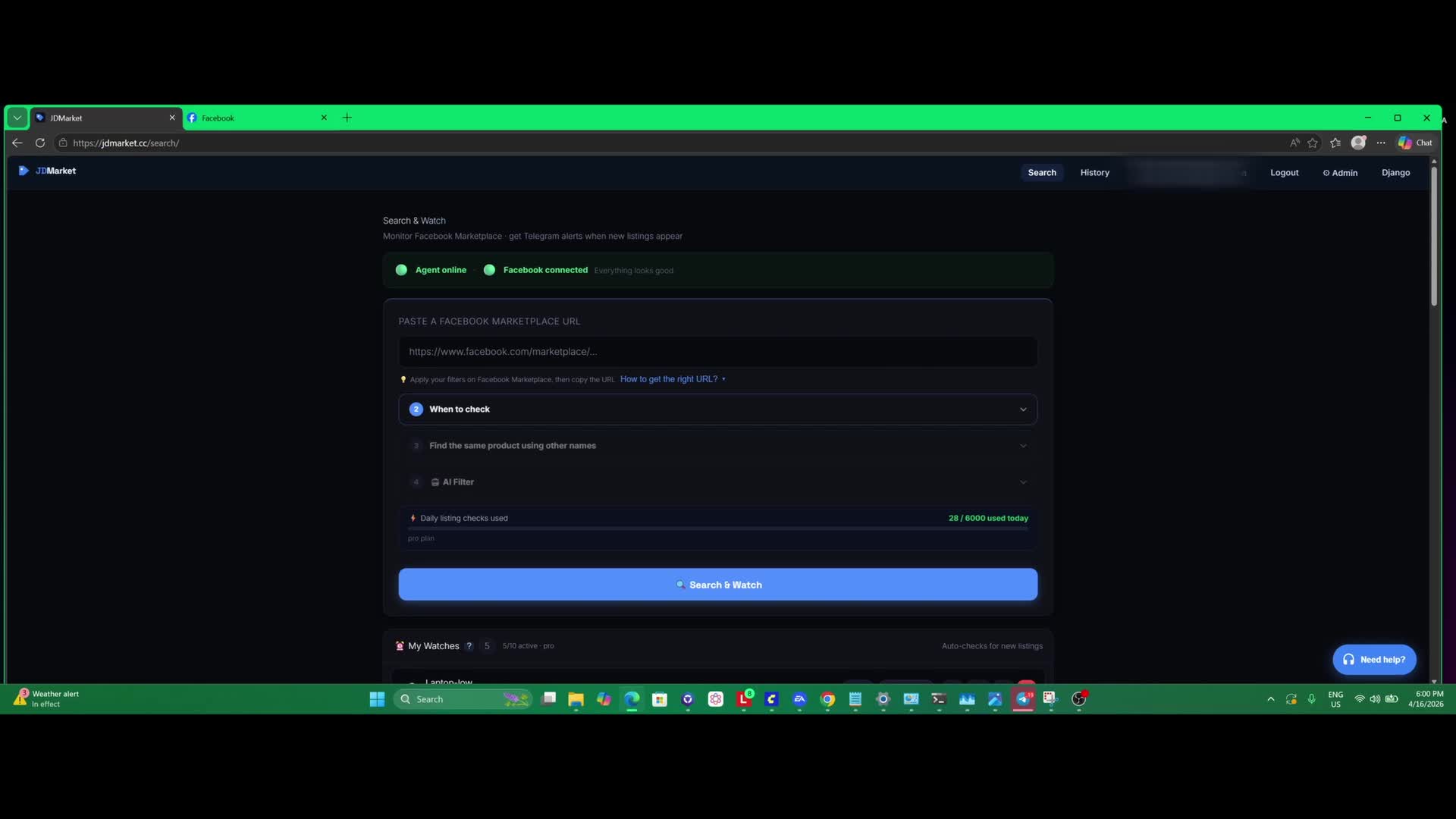 JDMarket workflow preview